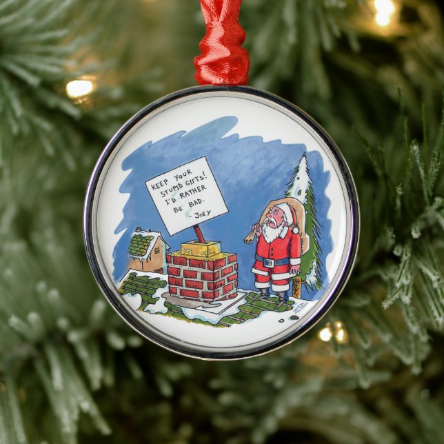 No To Santa round premium ornament (Tree)
