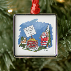 No To Santa square premium ornament