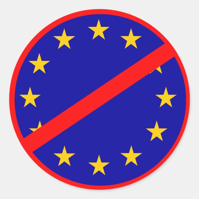 No to the EU Classic Round Sticker (Front)