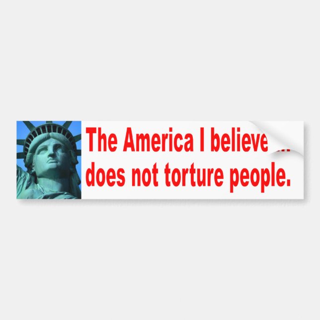 No Torture Bumper Sticker (Front)