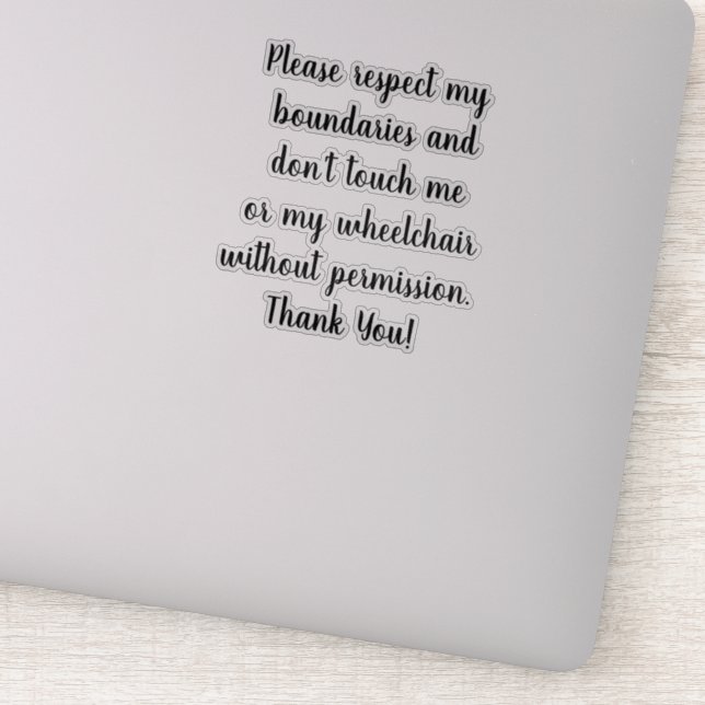 No Touch Wheelchair sticker clear (Detail)
