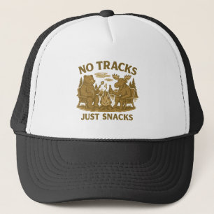 No Tracks Just Snacks   Funny Bear & Moose  Trucker Hat