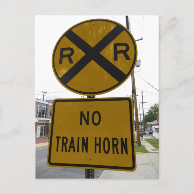 No Train Horn Sign Postcard (Front)