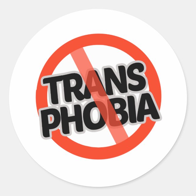 No Transphobia Classic Round Sticker (Front)