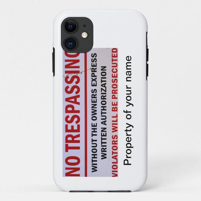 no trespassing personalised case (Back)