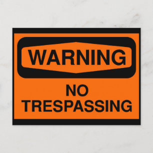 No trespassing postcard