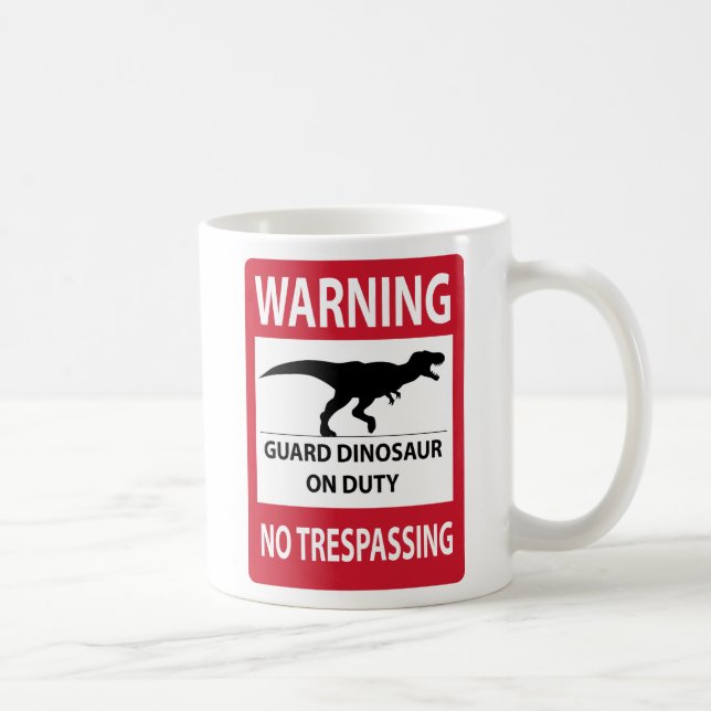 No Trespassing (T-Rex) Sign Coffee Mug (Right)