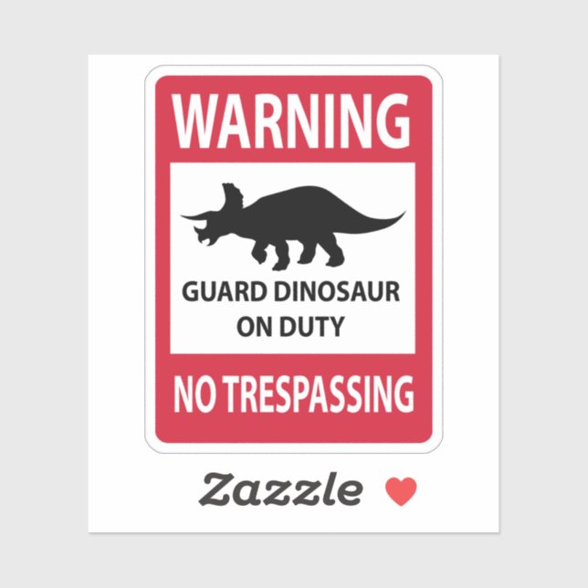 No Trespassing (Triceratops) Sign (Sheet)