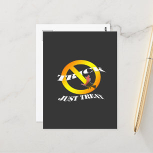 No trick just treat   postcard