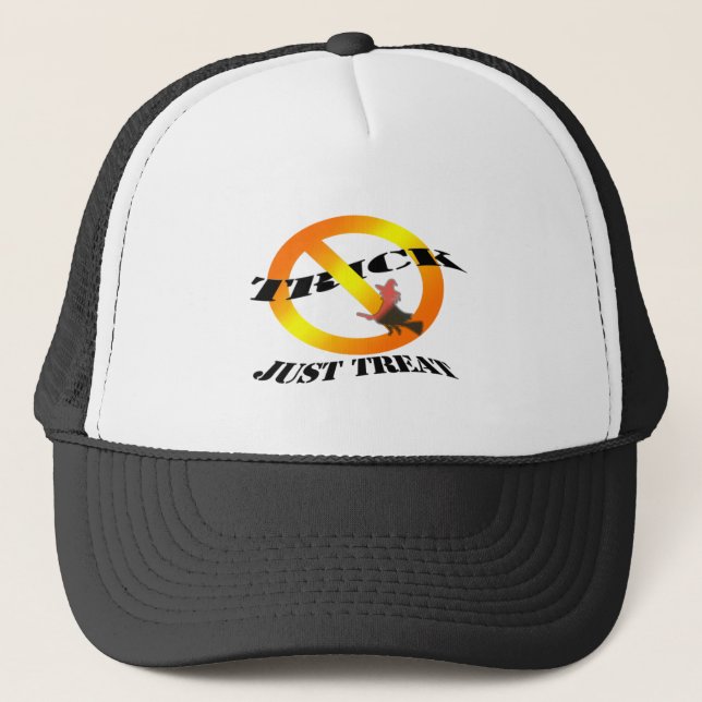 No trick just treat   trucker hat (Front)