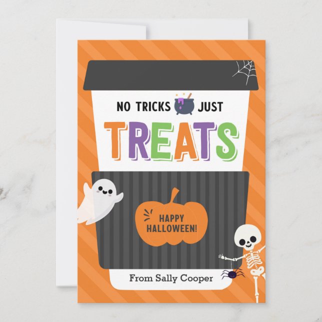 No Tricks Halloween Coffee Gift Card holder (Front)