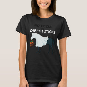 No Tricks Just Carrot Sticks Horse Ghost Halloween T-Shirt