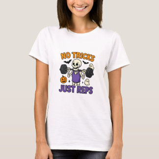 No Tricks Just Reps | Cute Funny Halloween Gym Ske T-Shirt