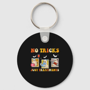No Tricks Just S Funny Halloween Ghost Nursing  Key Ring