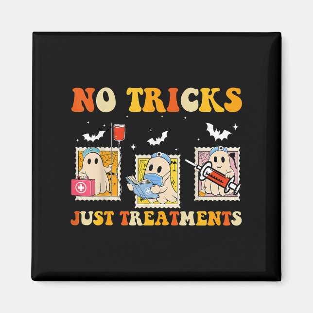 No Tricks Just S Funny Halloween Ghost Nursing  Magnet (Front)