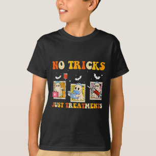 No Tricks Just S Funny Halloween Ghost Nursing  T-Shirt