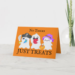 No Tricks Just Treats 5" x 7" Folded Greeting Card