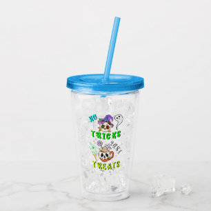 No Tricks Just Treats Cute Acrylic Tumbler