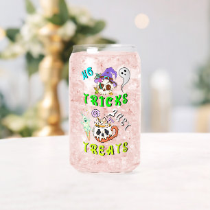 No Tricks Just Treats Cute Can Glass