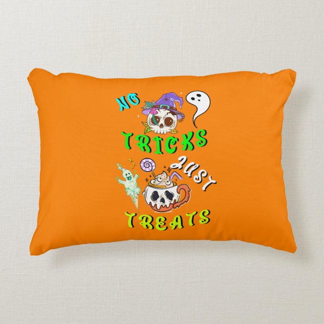 No Tricks Just Treats Cute Decorative Cushion (Front)