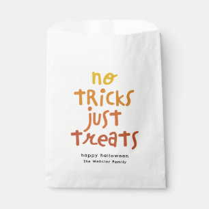 No tricks just treats cute fun Halloween party Favour Bags