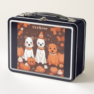No Tricks, Just Treats – Cute Halloween Dog Metal Lunch Box