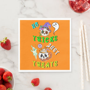 No Tricks Just Treats Cute Napkin