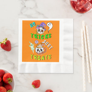 No Tricks Just Treats Cute Napkin