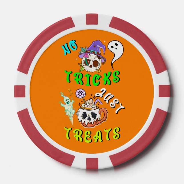 No Tricks Just Treats Cute Poker Chips (Front)