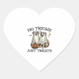 No Tricks Just Treats Dog Halloween Shirt Classic  Heart Sticker