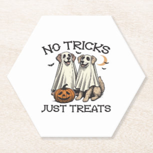 No Tricks Just Treats Dog Halloween Shirt Classic  Paper Coaster