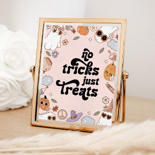 No Tricks Just Treats Ghost Halloween Birthday Poster