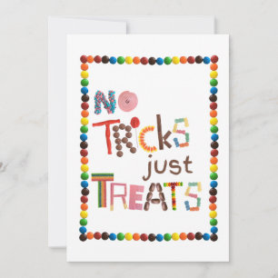 No Tricks just Treats Halloween Candy Invitation