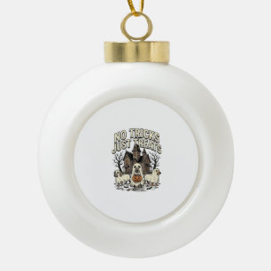 No Tricks Just Treats Halloween Dachshund Ghost De Ceramic Ball Christmas Ornament