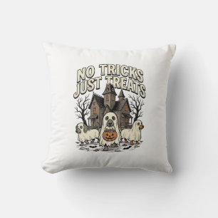 No Tricks Just Treats Halloween Dachshund Ghost De Cushion