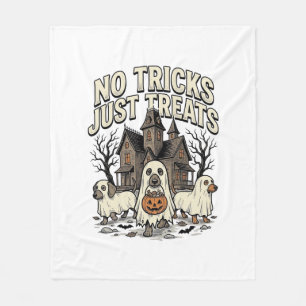 No Tricks Just Treats Halloween Dachshund Ghost De Fleece Blanket