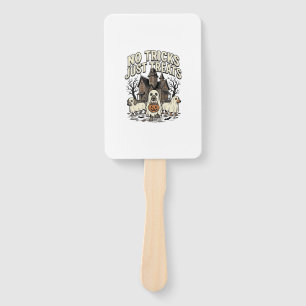 No Tricks Just Treats Halloween Dachshund Ghost De Hand Fan