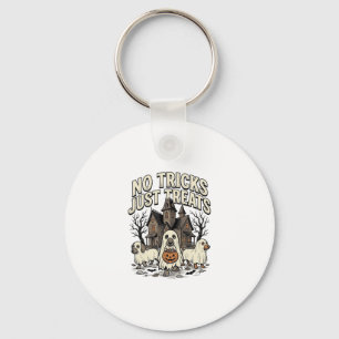 No Tricks Just Treats Halloween Dachshund Ghost De Key Ring