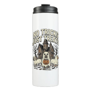 No Tricks Just Treats Halloween Dachshund Ghost De Thermal Tumbler