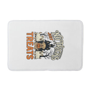 No Tricks Just Treats Halloween Dog Ghost Shirt_1 Bath Mat