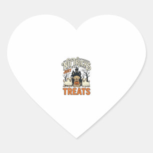No Tricks Just Treats Halloween Dog Ghost Shirt_1 Heart Sticker