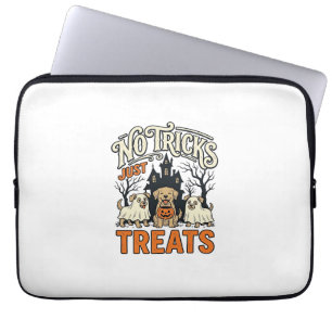 No Tricks Just Treats Halloween Dog Ghost Shirt_1 Laptop Sleeve