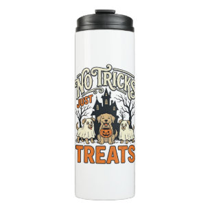 No Tricks Just Treats Halloween Dog Ghost Shirt_1 Thermal Tumbler