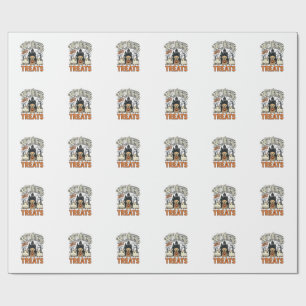 No Tricks Just Treats Halloween Dog Ghost Shirt_1 Wrapping Paper
