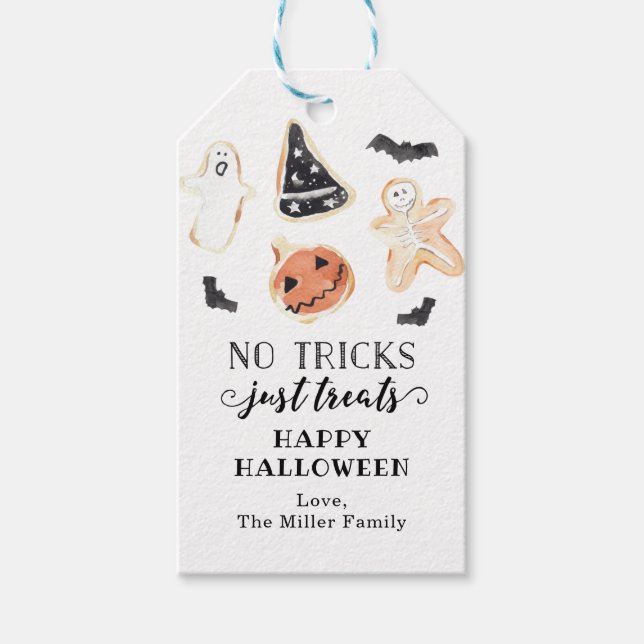 No Tricks Just Treats Halloween Gift Tag (Front)