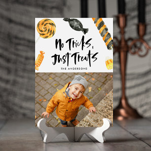 No Tricks Just Treats   Halloween Photo Card