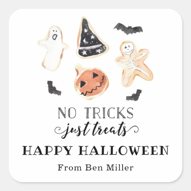 No Tricks, Just Treats Halloween Sticker (Front)