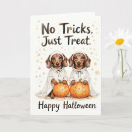 No Tricks Just Treats Halloween Sweet Pup Duo Card