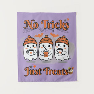 No Tricks Just Treats Halloween Tapestry