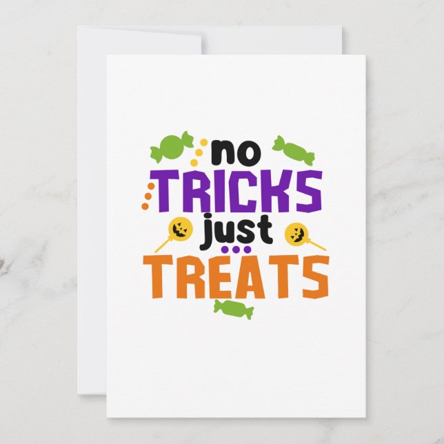 No Tricks Just Treats  Invitation (Front)